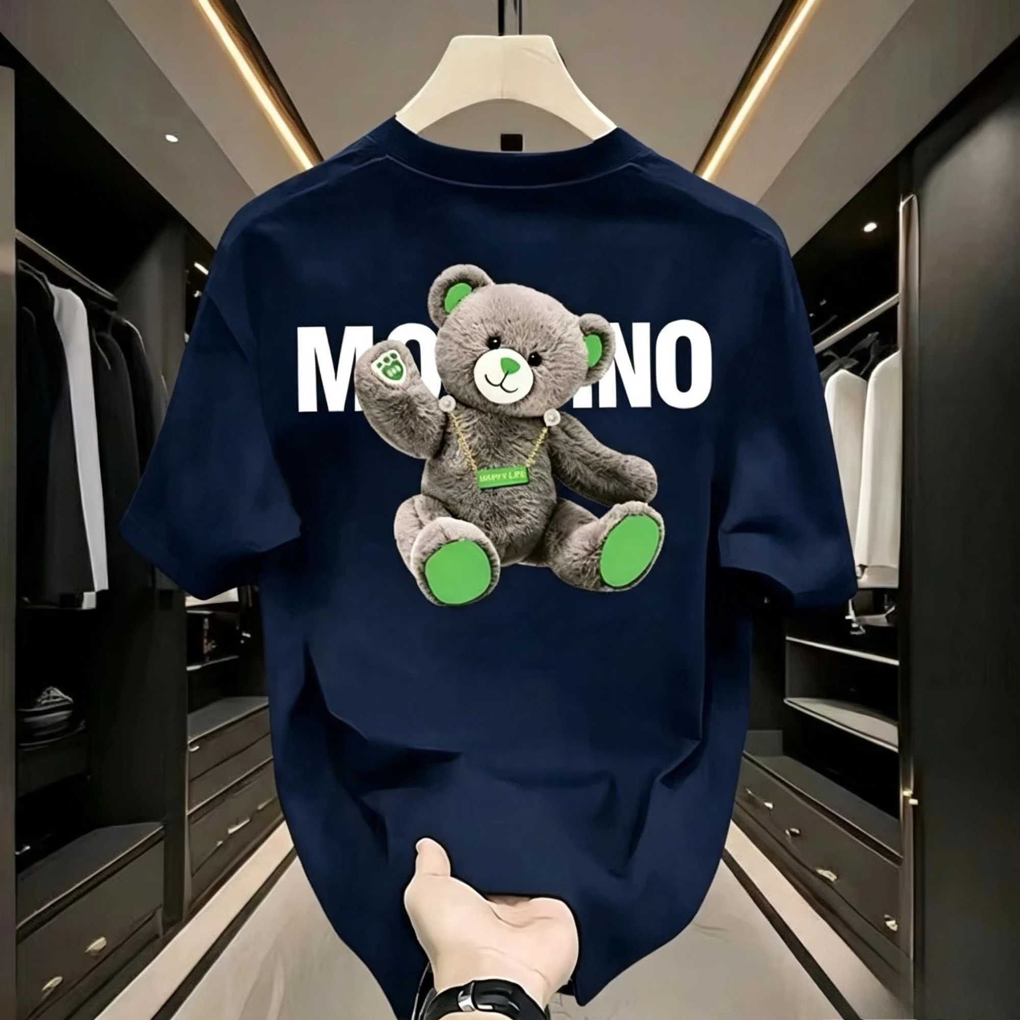 New Men's/womens Personalized Bear Letter Printed Comfortable and Breathable Round Neck T-shirt Summer Outdoor Street Style Top Q261015