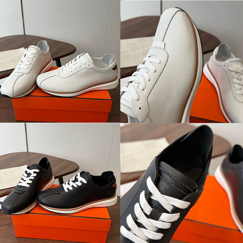 Mens smooth calfskin Nobu sneakers Luxury Quality Heritage calfskin Smart casual shoes Sleek design retro sophisticated look rubber sole Casual shoe