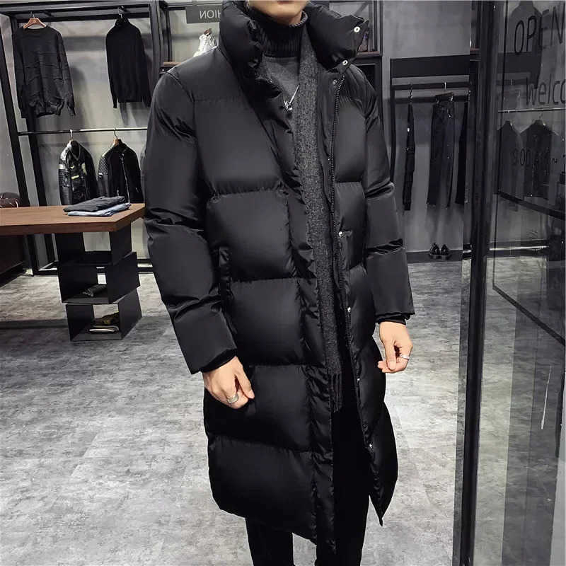 Women Men Parka Long Coat 2024 Winter Thick Warm Down Jacket Solid Stand Collar Puffer Mens Clothing 241212Z S261014YU52