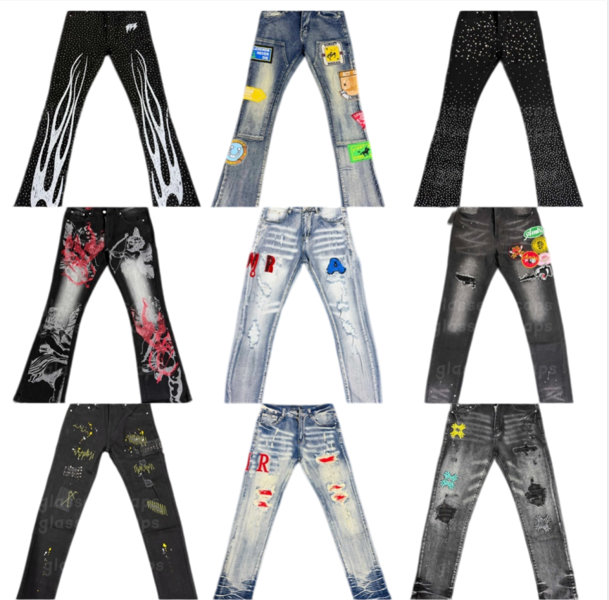 Designer jeans for men Trousers for mens Denim embroidery Multiple styles Jeans Men Pants High-end Quality Straight Retro Ripped Jean Slim Fit Motor