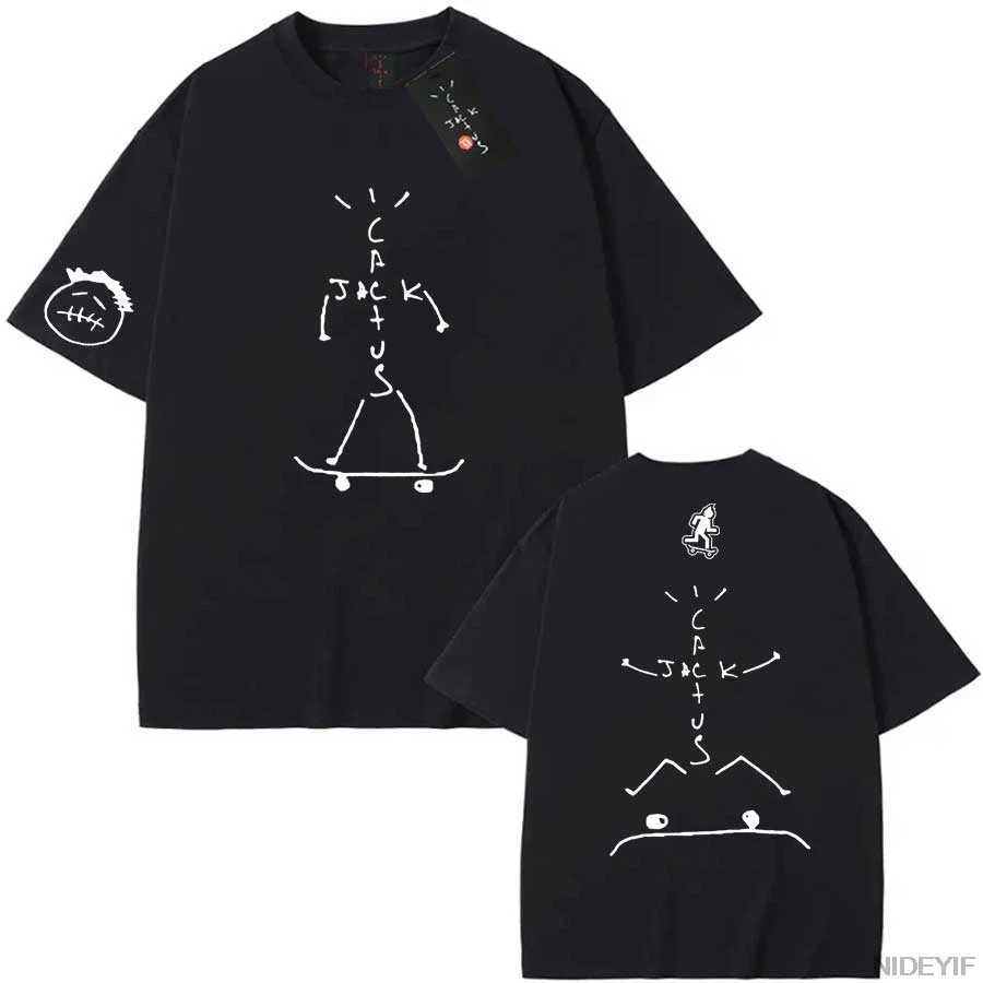 Cuctus Jack 100% Cotton Hip Hop Tshirt for men Tour Short Sve Basic Couple Loose Short Sve T-Shirt women K25 Q261015
