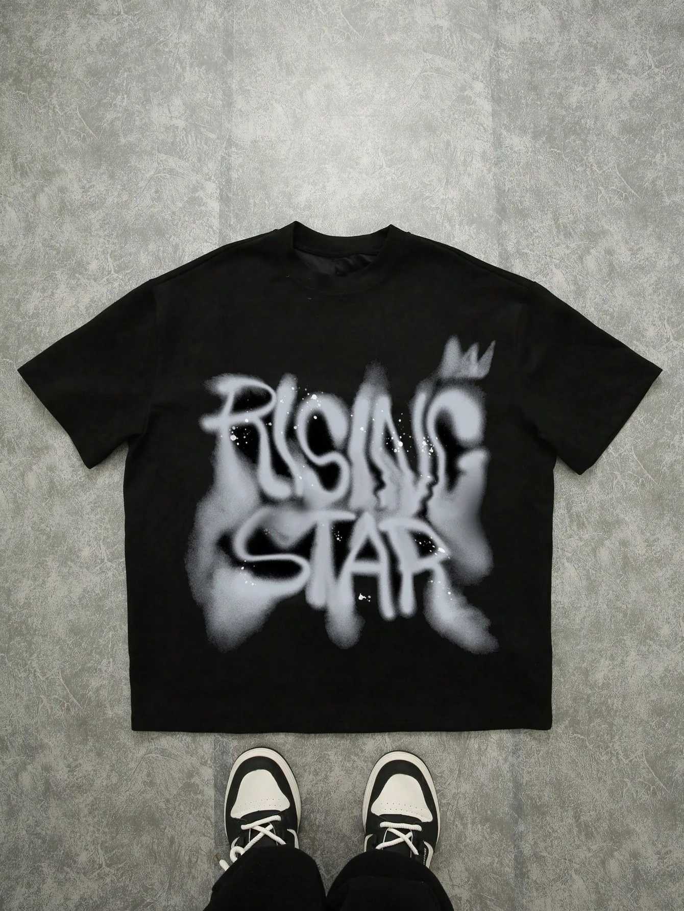 2026 Summer New Men's T-shirt with 3D Letter Pattern Street Casual Fashion Comfortable Soft Breathable Lightweight Q261015