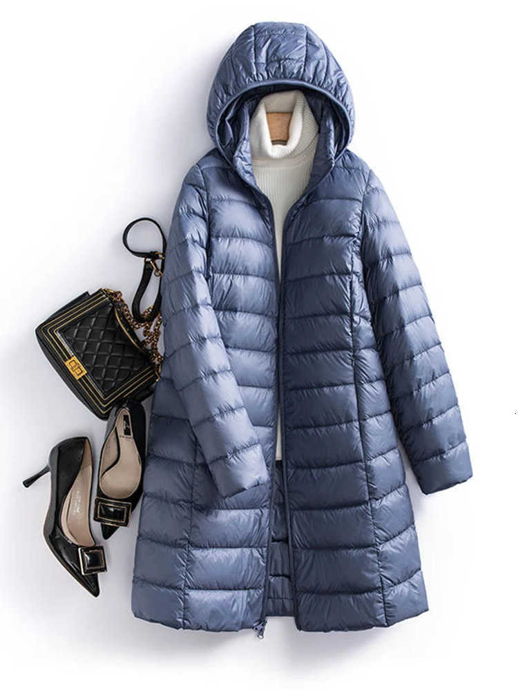 Long 90 Down Jacket Women 2024 Autumn Winter Slim Hat Detachable Warm White Duck Coat Portable Outerwear S261014DNXL