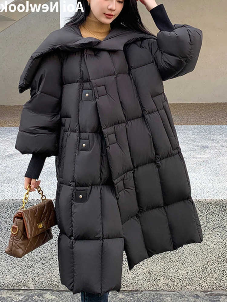 Goose Winter Down Jacket Womens 2023 Hooded Bread Long Thickened Warm Coat S261014SD08