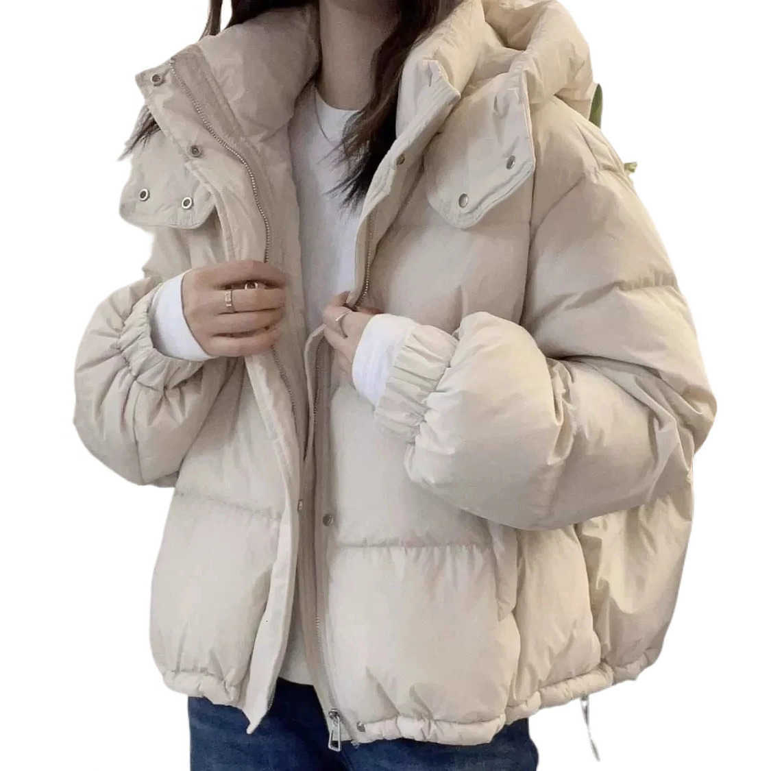 Hooded Womens down Jacket 2025 Autumn Winter Collection Warm Parka Cotton Padded Bigger Size S261014XKDN
