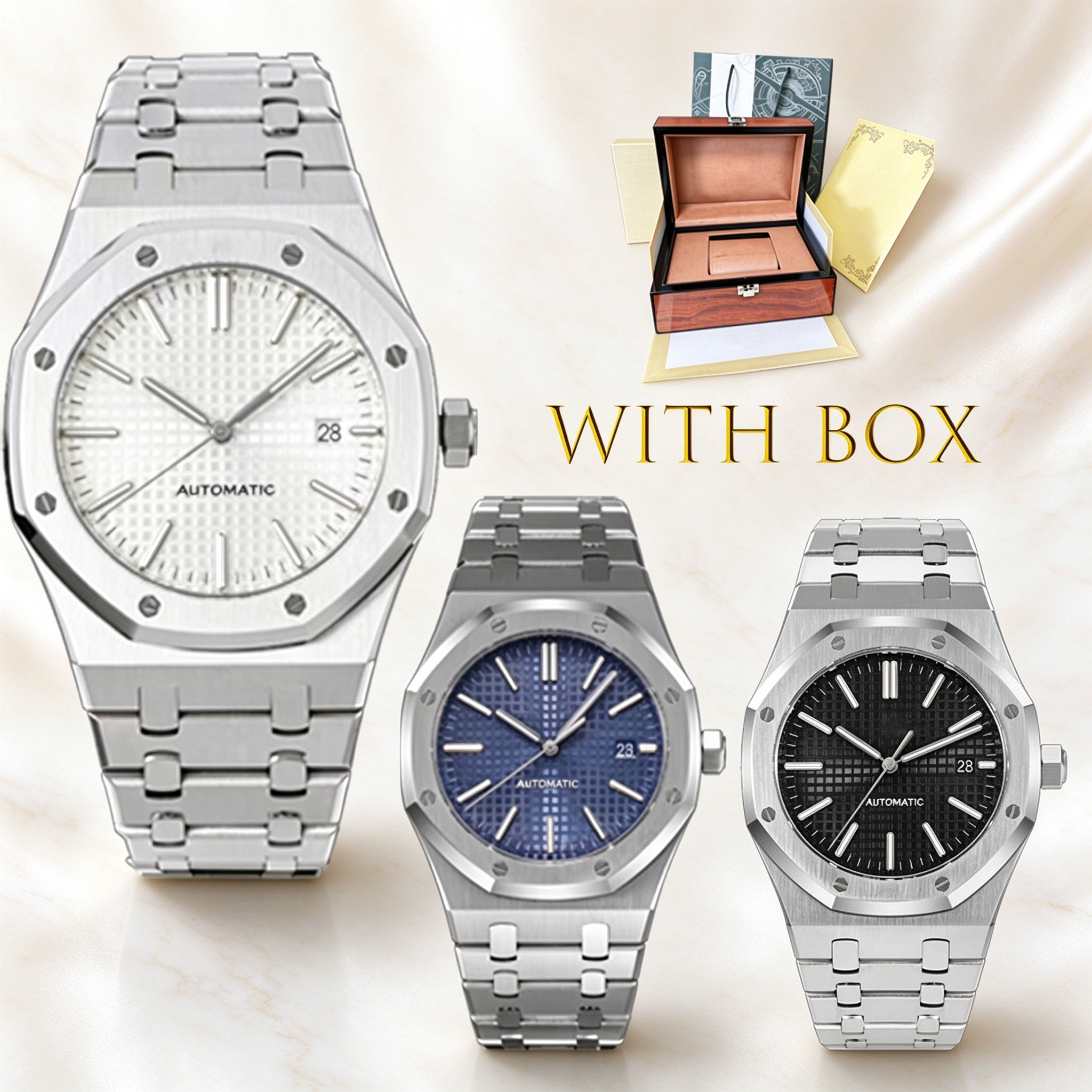 Montre de luxe pour hommes Montre de créateur Mouvement automatique 904 Boîtier à vis octogonal en acier inoxydable Saphir Apparence étanche prof