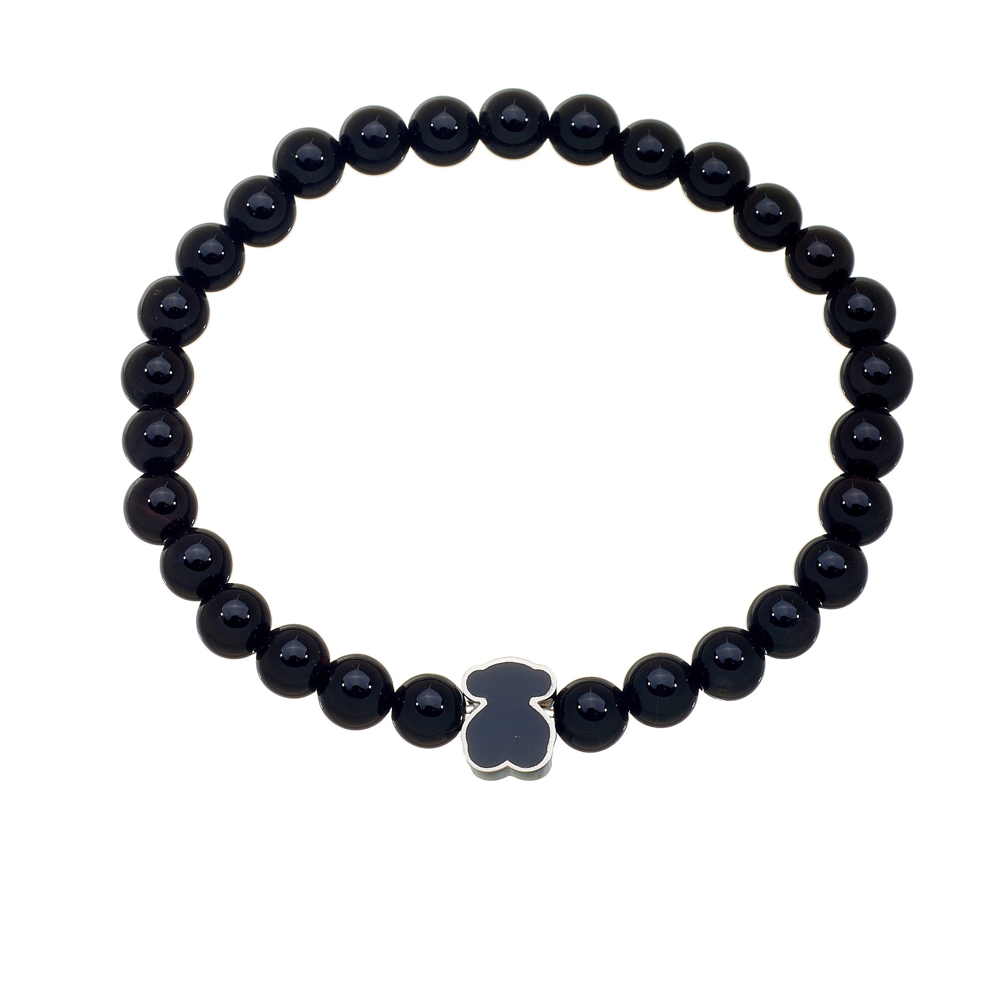 Nouvelle mode femmes filles argent or acier inoxydable ours rond noir rouge vert bleu perle naturelle goutte huile Bracelets bijoux Pulsera un ca