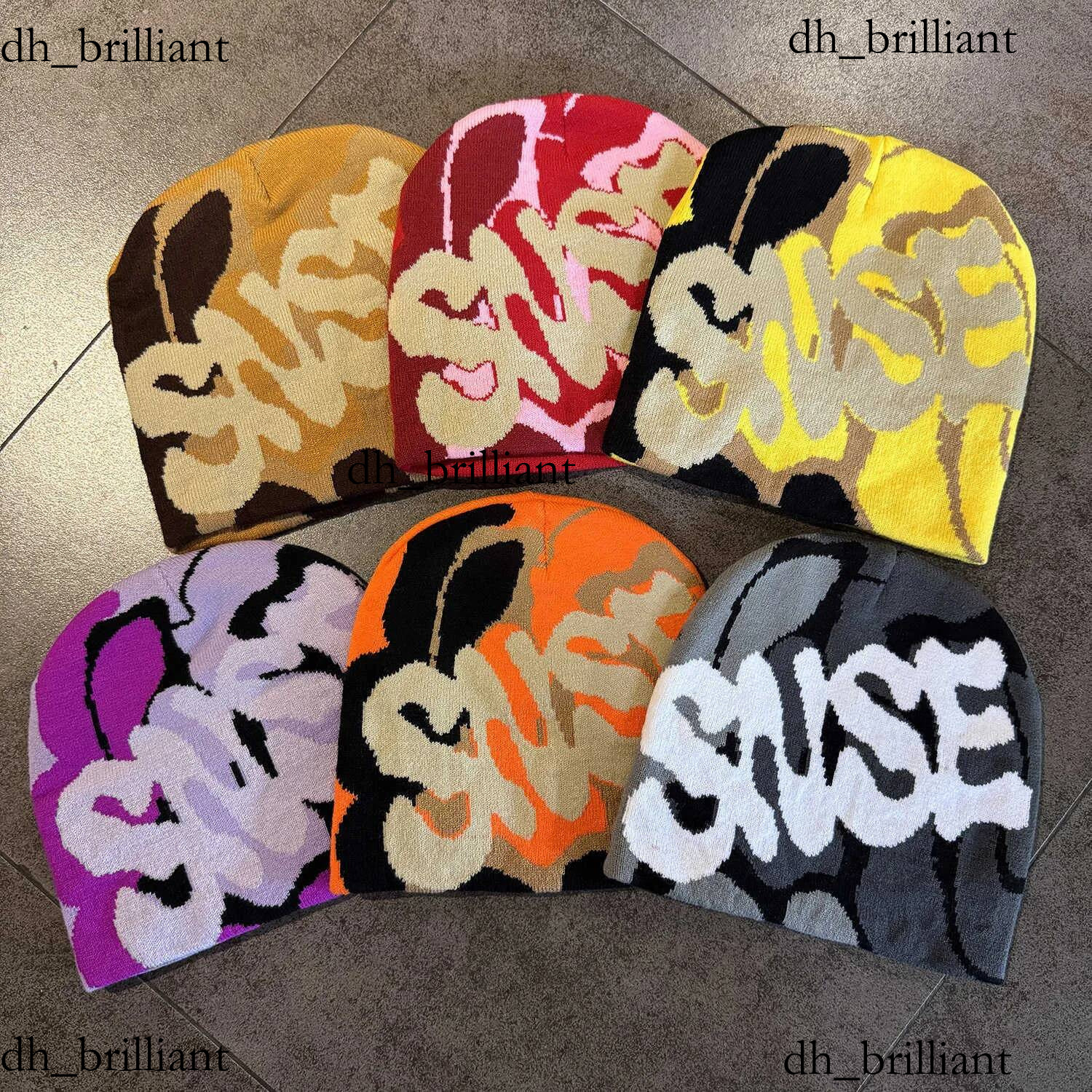Lettre camouflage jacquard tricot décontracté à la mode unisexe polyvalent résistant au froid et chaud pull en laine à la mode chapeau T260829