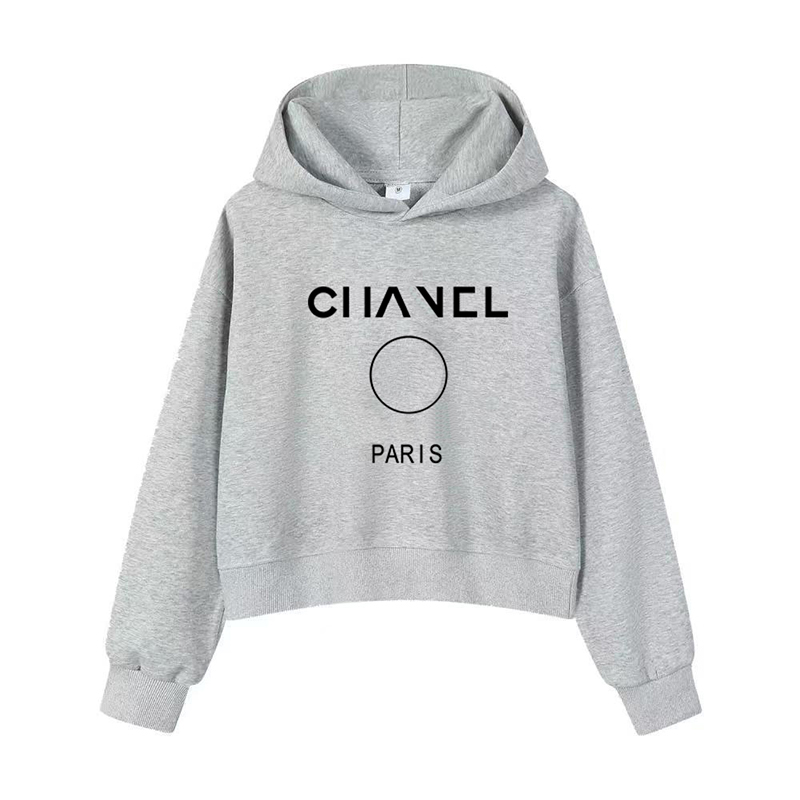 Cropped Hoodies Designers Women Long Sleeve Pullover Sweatshirt Letter Print Hooded Tops Solid Color Casual Streetwear Short Hoodies For Autumn W
