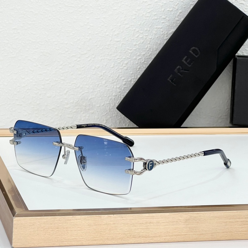 FRE~ FG57156 Rimless Square Sunglasses For Men Women Top Quality Designer Luxury Gradient Lens UV400 Outdoor Driving Sun Glasses With Original Box S
