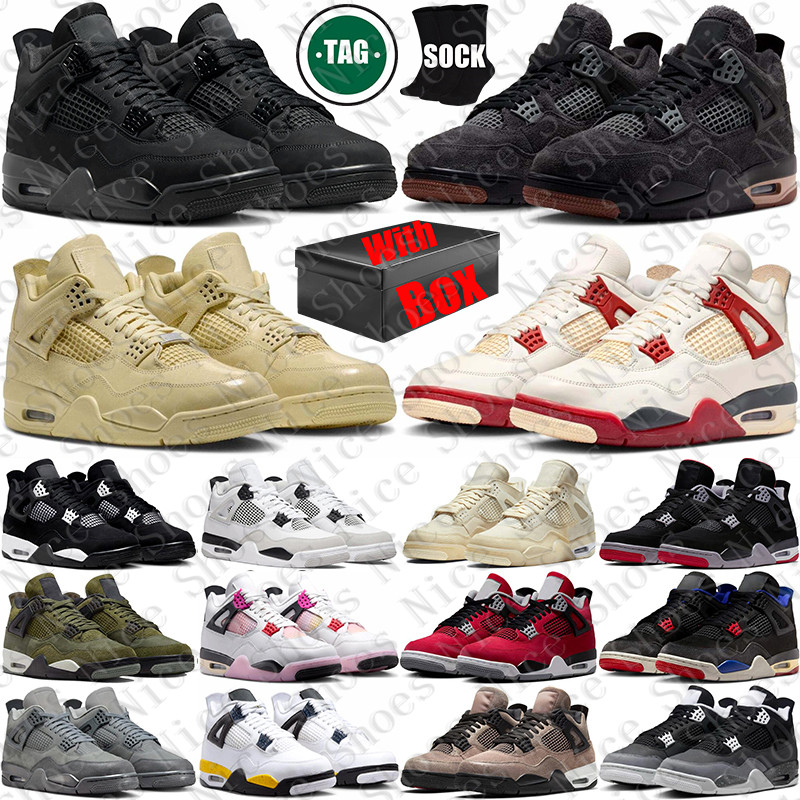 Free Shipping With Box Basketball 4 4s stock x Designer sneakers Sport Shoes for mens womens Black Cats chaussures schuhe scarpe trainers schoenen d