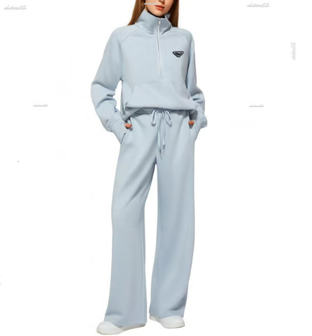 Designer Pradlys Tracksuit Womens PR Hoodie Pant Top Yoga Outft Suits Prara Woman Ullover Wide Leg Pants Jogger Suit Tracks Ladies Pradsness Clothes