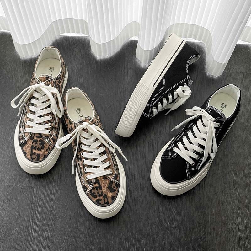 2026 New Low-Top Leopard Print Canvas Shoes For Men, Casual Niche Shoes, Breathable Sneakers, Men's