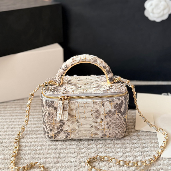 Makeup Designer Womens Snake Pattern Mini Handbag Large Capacity Gold Letter Luxury Shoulder Portable Outdoor Crossbody Bag Wallet 16cm
