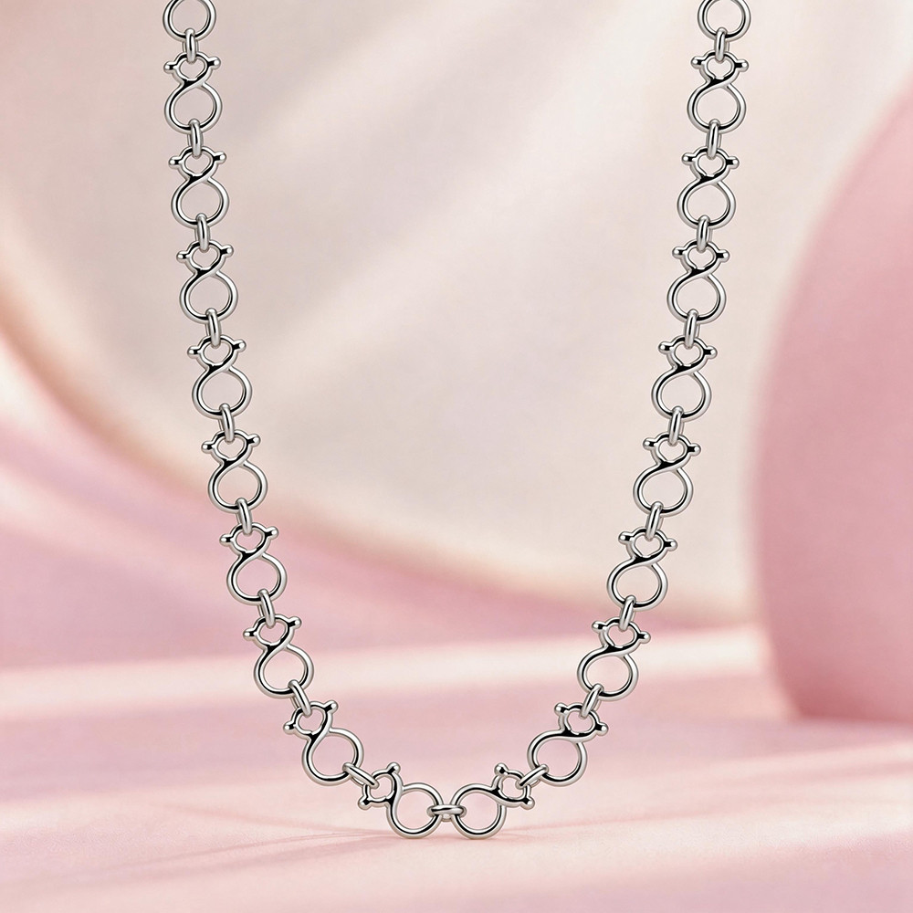 Hot Fashion Women Men Simple Silver Gold Stainless Steel Bear Hollow Span Cartoon Animal Color White Pearl Letter Heart Pendant Necklace Jewelry Gif