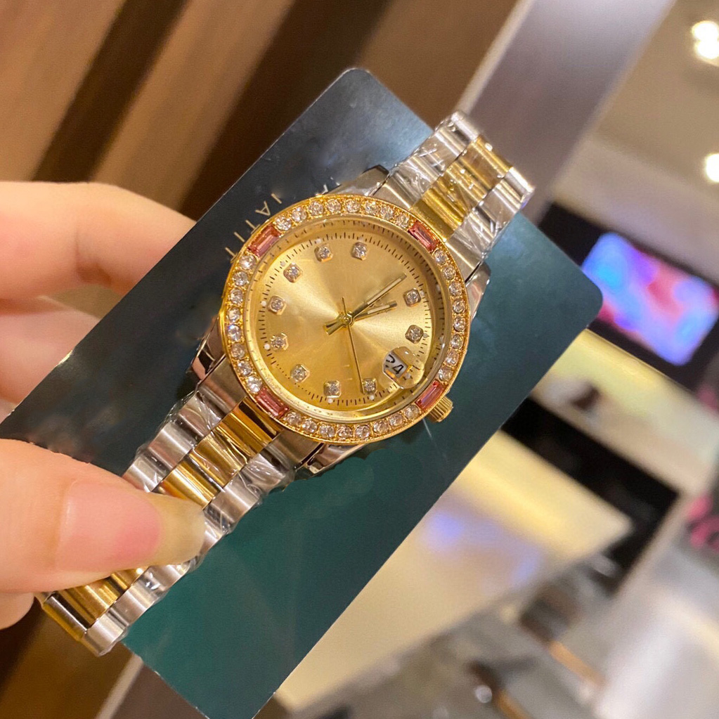Fashionable and Simple Gold Stainless Steel Women's Watch, gold sliver Business Casual, Elegant, Retro Style, Waterproof, gifts for wife girl w