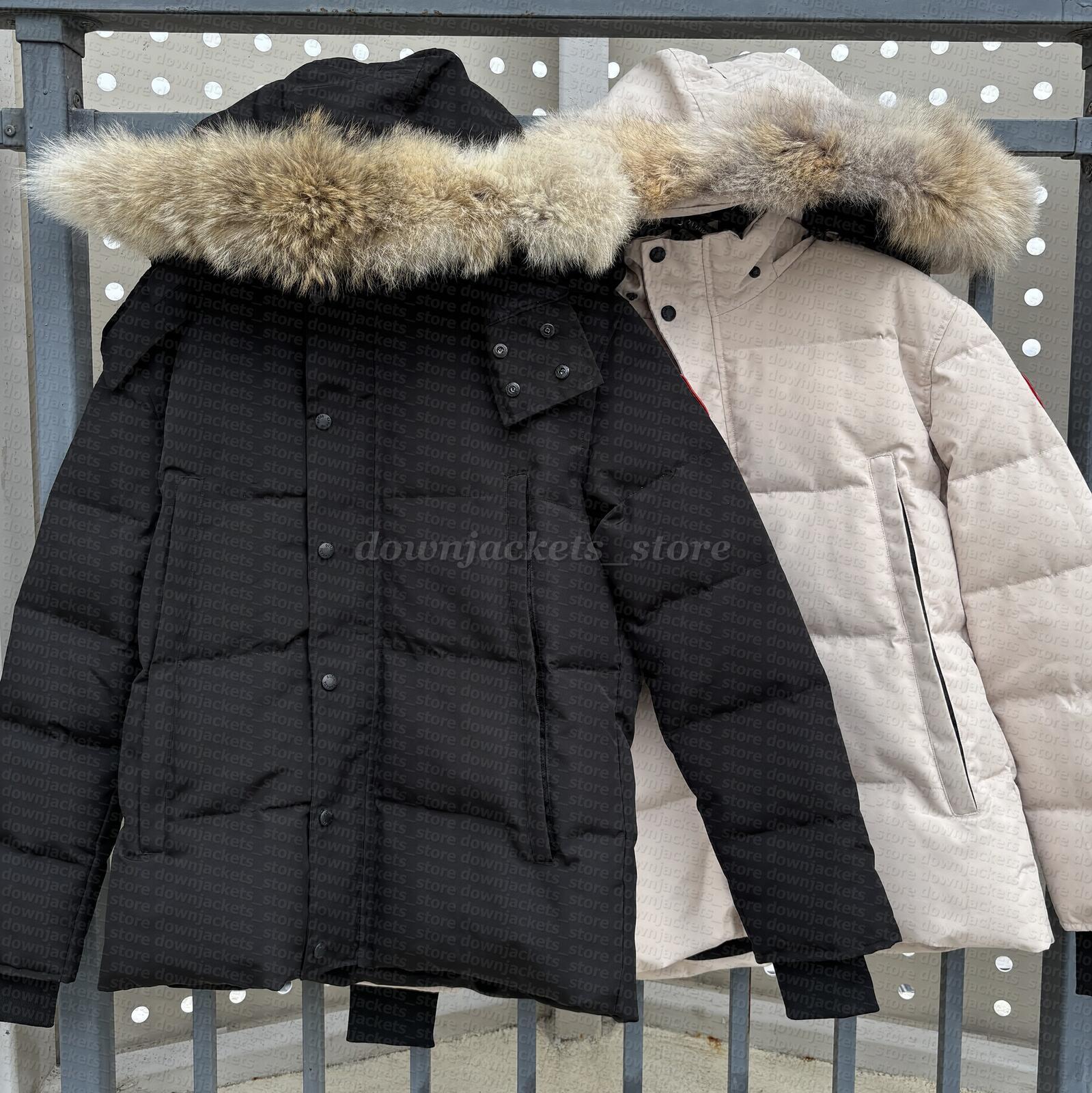 Winterparka voor heren, donsjack, grote bontkraag, capuchon, warme buitenjas, echt wolvenbont, Homme parka, buitenwindjack, jassen, warme bovenkledi