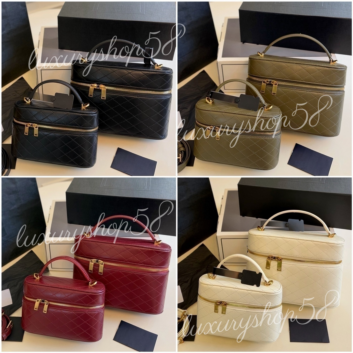Gaby Vanity bag Women Cases Box designer bag Cosmetic Handbag Vintage Top Handle Purse Shoulder bag with Strap Crossbody Bag Makeup Bag for Party 18