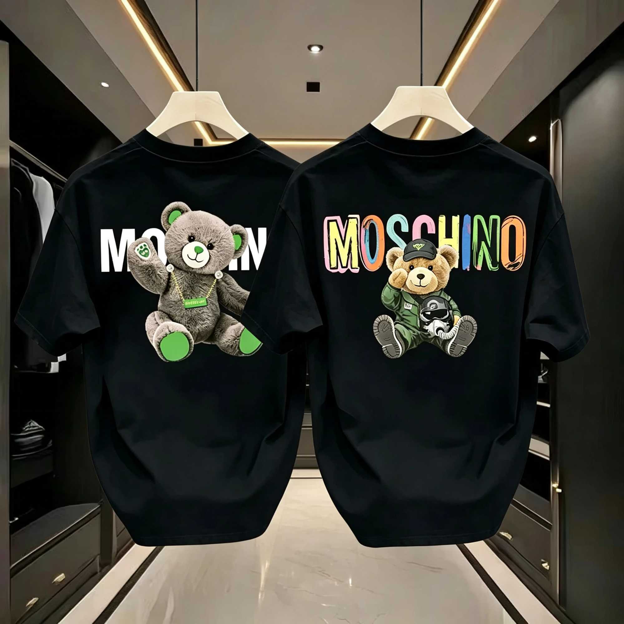 2026 Summer Fashion Bear Brand Summer Pattern High Quality Cotton Quick Dry Loose Short Sve Couple T-shirt for Men Q261015
