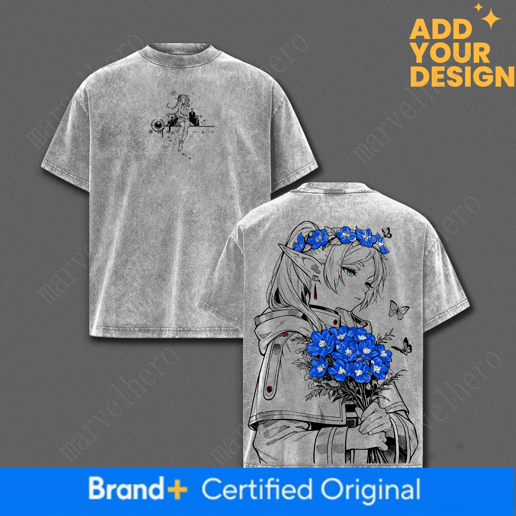 Anime Frieren T Shirt Men S Unisex Clothing Harajuku Y K Vintage Washed T Shirt Casual Loose Short Sleeve Tees Tops