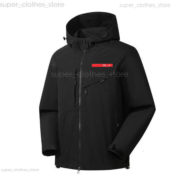 Pradee Men Coats Trendy Jacket Designer Soft Shell Jacket Windproof Jackets Hooded Sports Coats Predes Jacket Ski Hiking Breathable Winter Pocket Ta