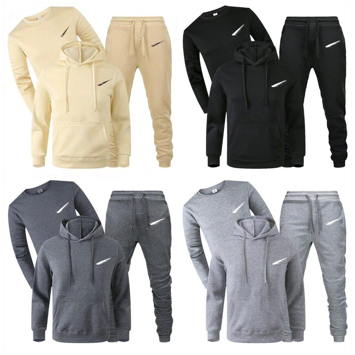 Luxe Hommes Femmes Survêtements Décontractés Sweat À Capuche Pantalon De Jogging Tenue 3 Pièces Pull En Molleton Doux Survêtement Sport Quotidien