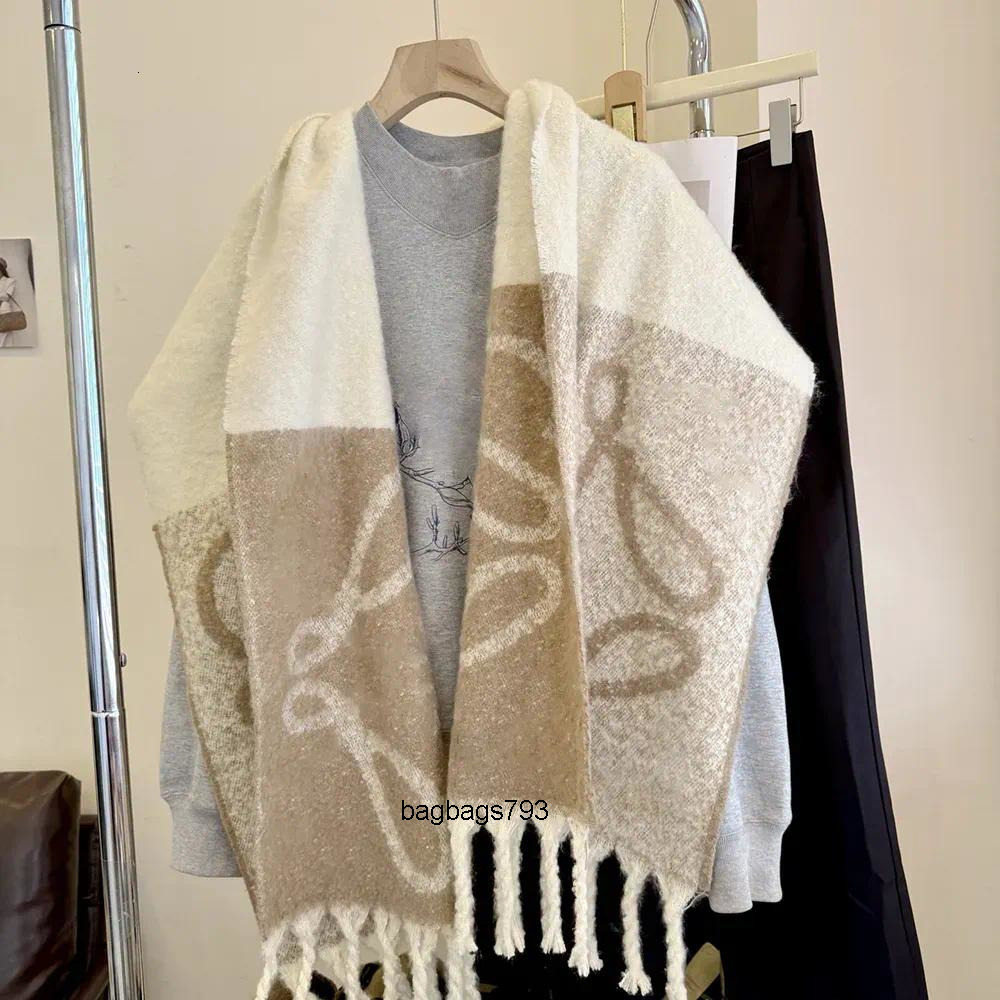 Scarves Designer Womens Cashmere Scarf Winter Warm Soft Plush Wrap Striped Letter Print Fringe Shawl Luxury Fashion Couple Scarves