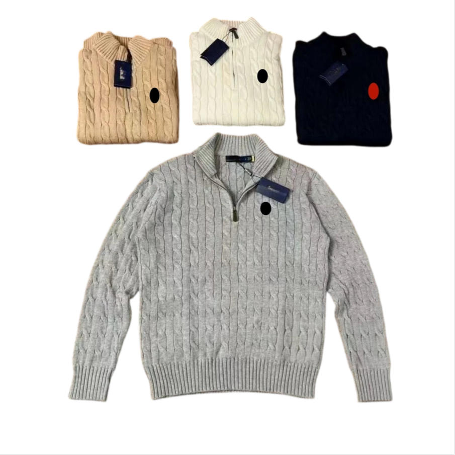 sweater polos cardigan polo quarter zip designer Men Women cotton Crew Neck Solid Knit Sweater Loose Fit Soft Warm Long Sleeve Pullover Autumn Winte