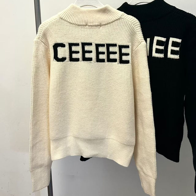 Classic Black Sweaters Women Long Sleeve Zipper Up Cardigan Spring Autumn Street Resort Vacation Daily Sweater