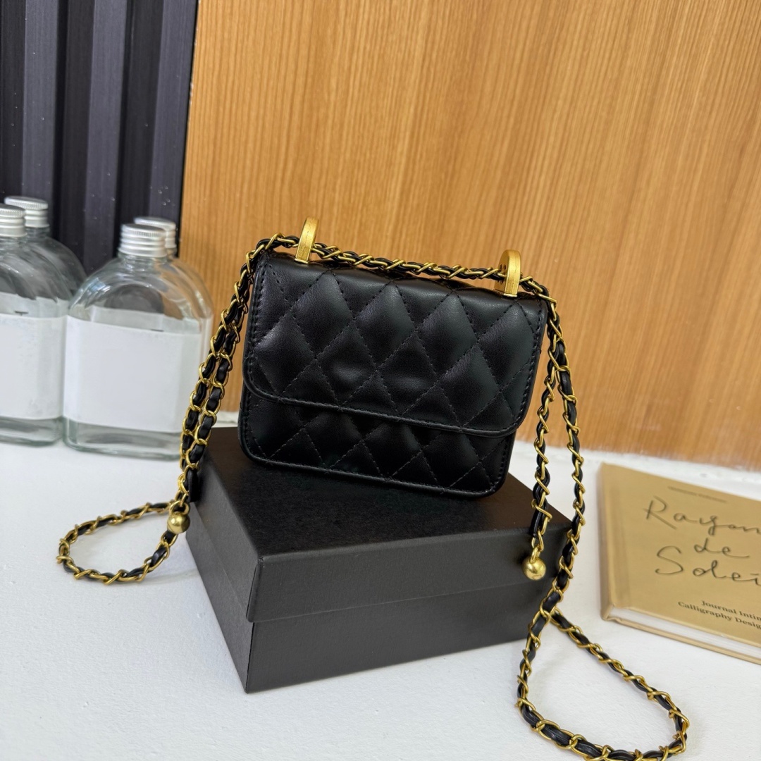 Designer Luxury Crossbody Bags Lady Classic Flap Clutch Coin Purse Womens Shoulder Mini Bag Gold Ball Chain Leather Small Handbag