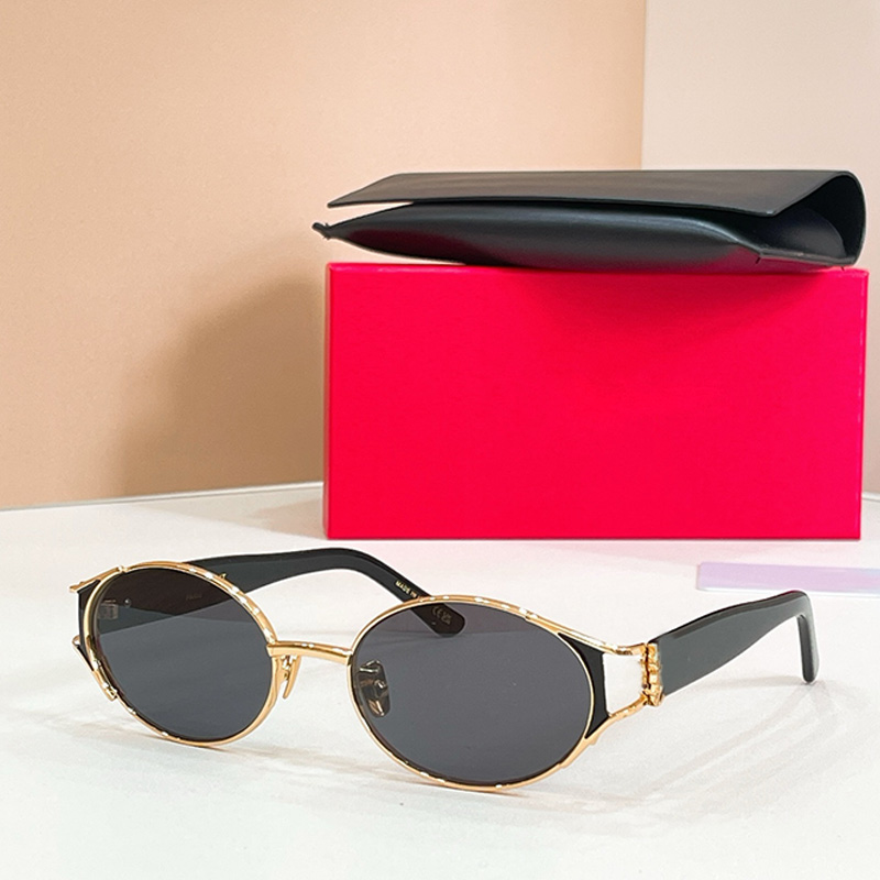 SLM707 Luxury Designer Womens Oval Sunglasses Classic Metal Frame Oval Eyeglass Mens Womans Outdoor Daily Casual Sunglasses UV400 protection