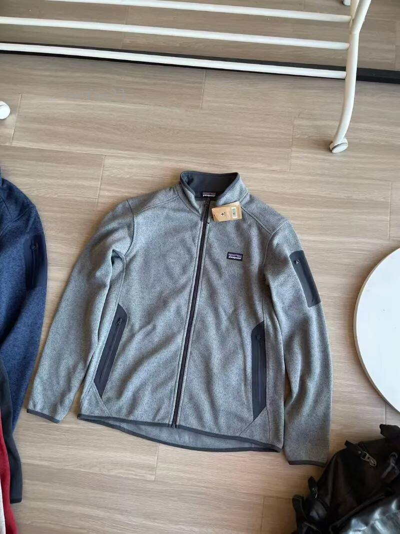 Pattagonia Men's Designer Jackets High Street Fleece Jacket Women Outdoor Knitted Stand Up Collar Fashion Sports Zip Up Hoody Knit Texture Flee