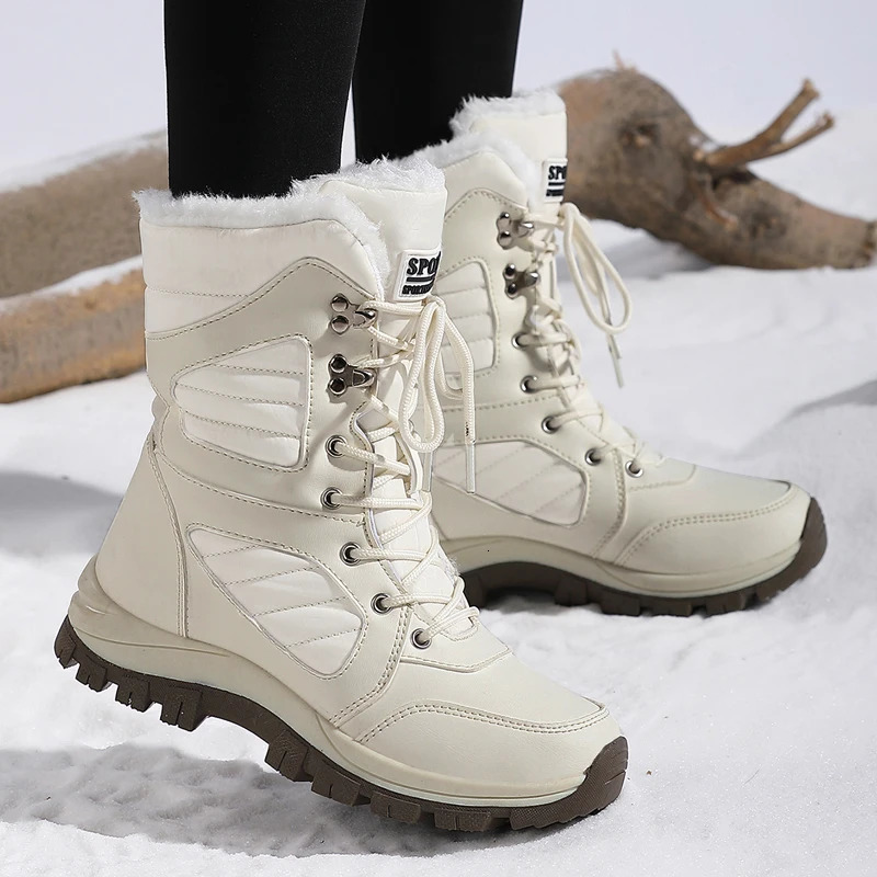 Winter Women Snow Boot High-top Waterproof Ankle Boots Ladies Thick Plus Warm Snow Hiking Boots Outdoor Cotton Shoes Sneakers 261016
