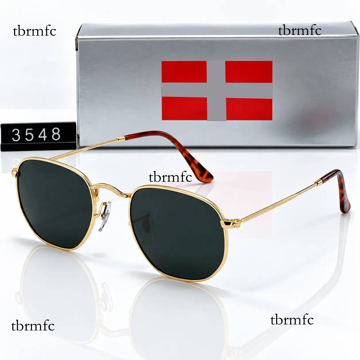 Unisex Square Polarized 3548 Designer Sunglasses Retro Metal Frame UV400 Sun Glasses Fashion Outdoor Eyewear for Men Women Multiple Colors Shades RB