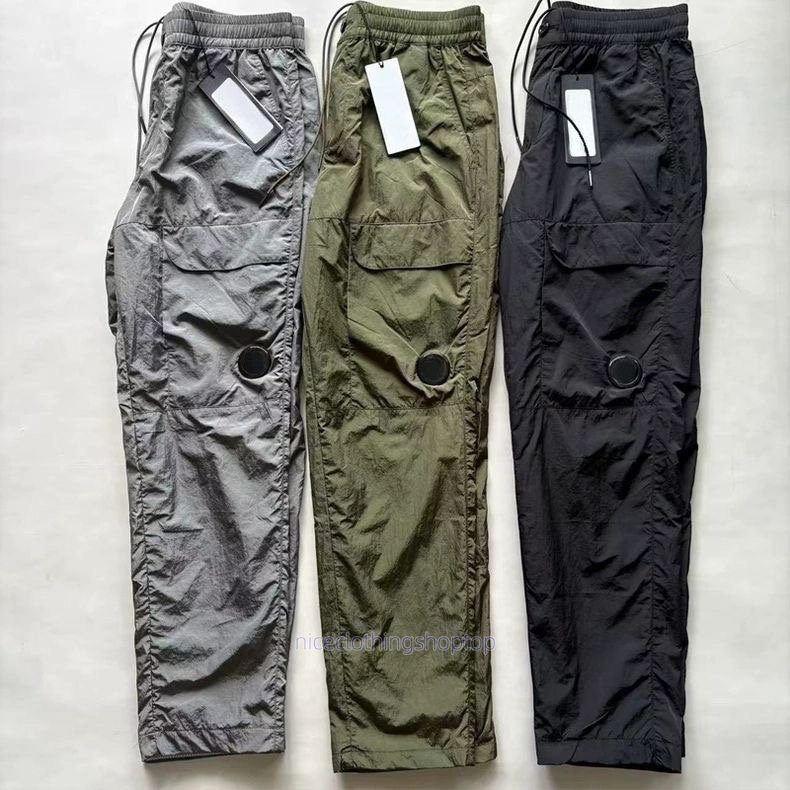Cargo pants metal nylon men pants one lens pocket male dyed pants outdoor casual trousers black cp cargo Pants size M-XXL