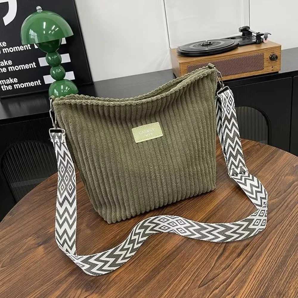 Evening Bags Trendy Corduroy Crossbody Bag Large Capacity Casual Women's Tote Bag Simple Handbag Shoulder Bag Gift H261016