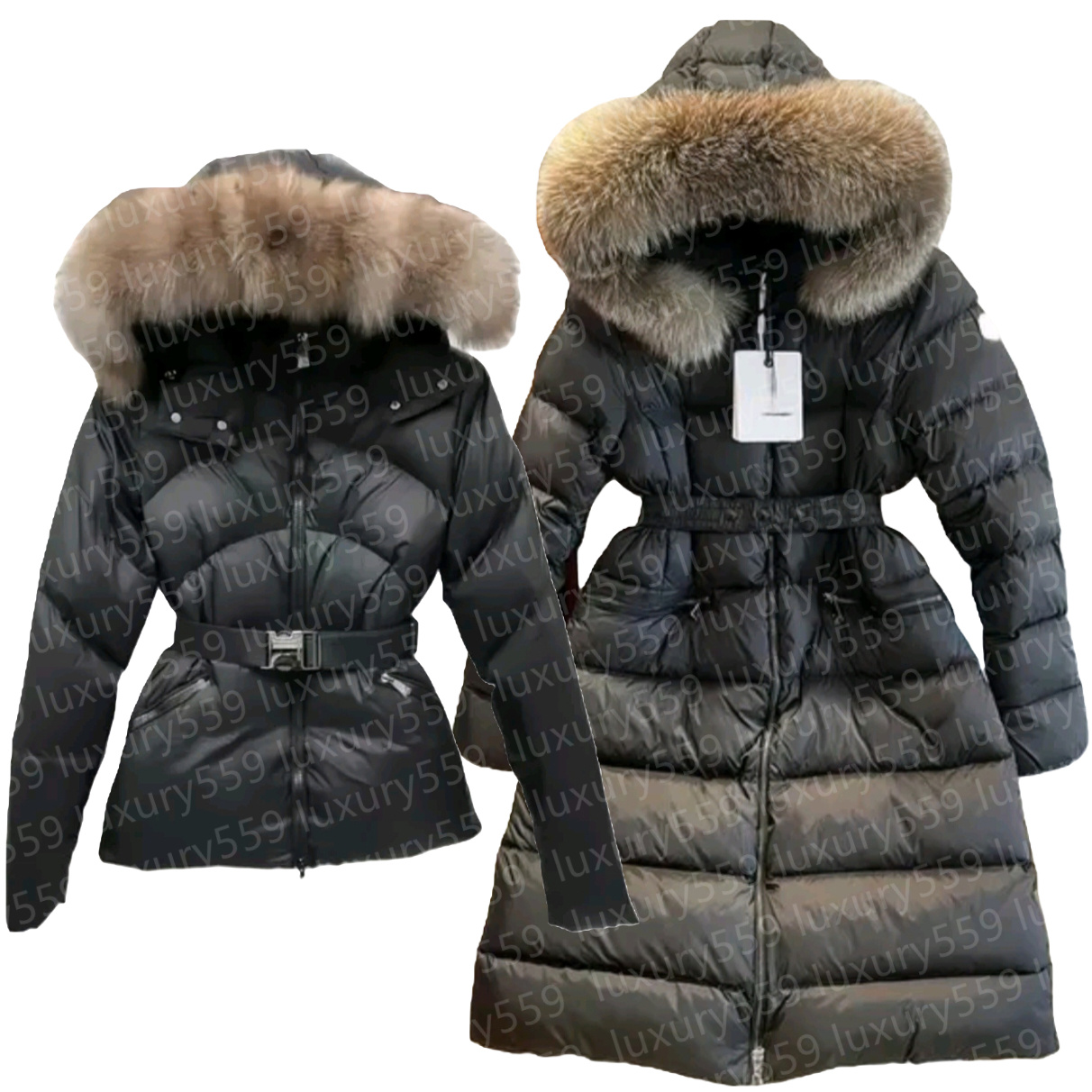 Designer women zipper down coat winter fur coats collar puffer jacket women parka high quality jackets designer jacket long sleeve classic luxury do