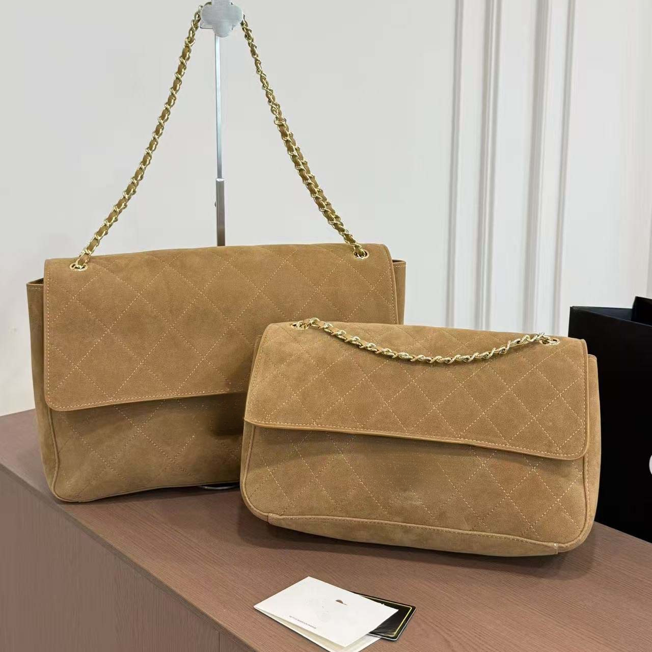 C designer bag diamond grid suede chain bag 32/38cm single shoulder crossbody bag fashionable large capacity women's handbag