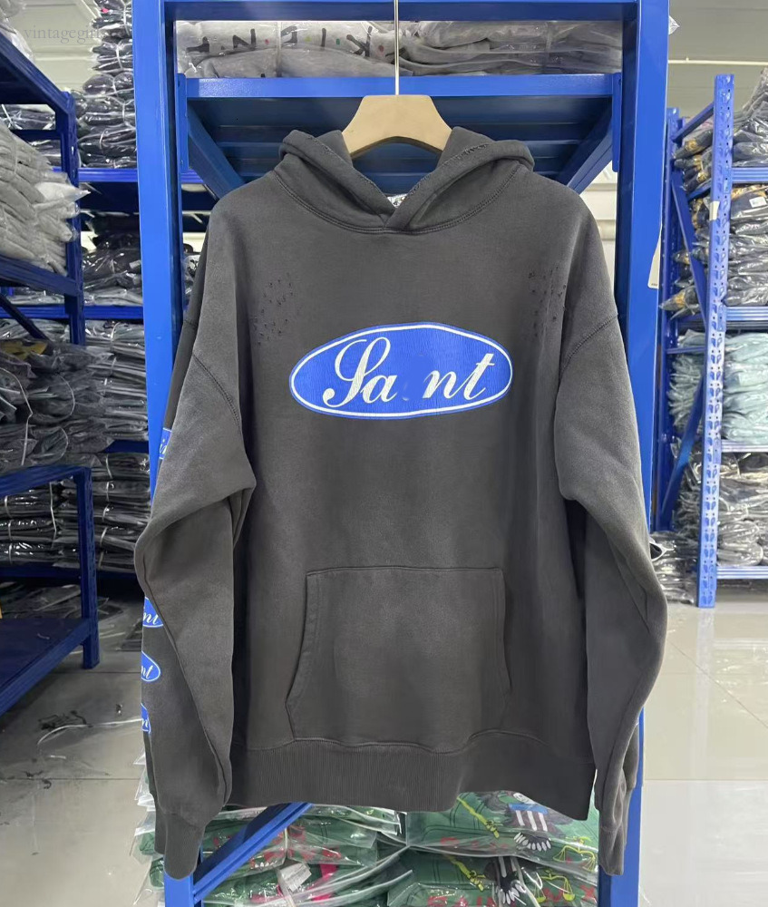 Multi Styles Washed Grey Hoodies Men Women Designer Autumn Winter Vintage High Street Hip Hop Damaged Hole Old Sweatshirts Size S-Xl