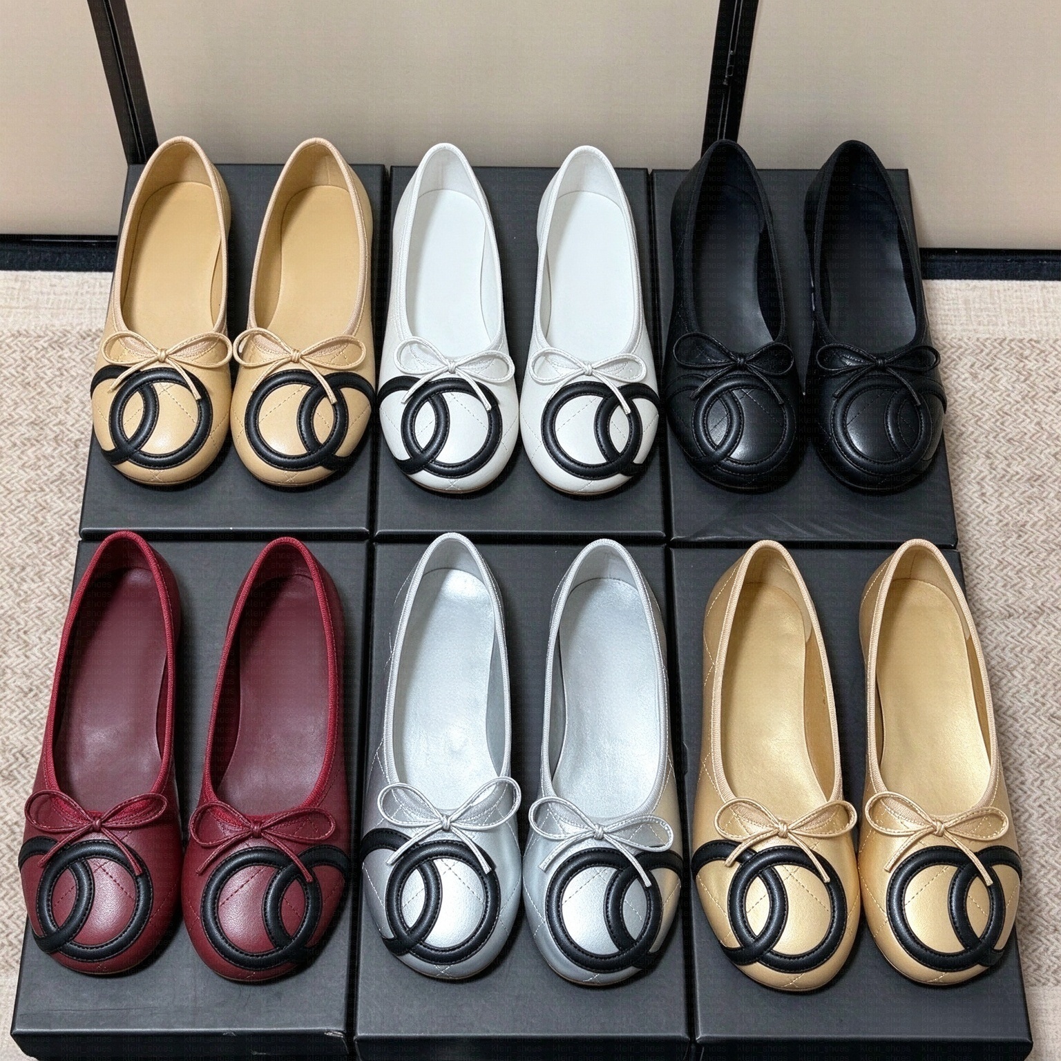 New Ballet Shoes CoCo Ballet Flats Sandals Designer Women Luxury Flats Genuine Round Toe Shoes Women Leisure Elegant French Style Summer Sandals Siz