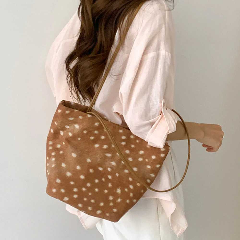 Totes Deer Pattern Bucket Bags for Women Handbags Fashion Suede Tote Women's Bag NEW Frosted Shoulder Bag Designer Bags Shopping Purse X261016