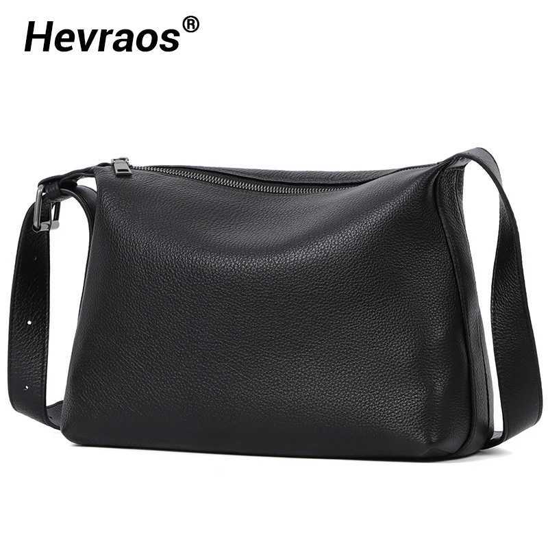 Cross Body Fashion Men's Shoulder Bag Genuine Leather Casual Crossbody Bag Classic Zipper Messenger For Ipad Soft Leather Men Bag Large H261016