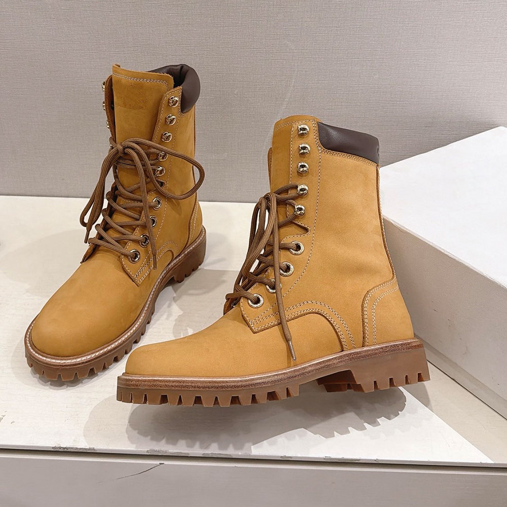 Leather Ankle Boots Mens Luxury Designer Hiking Boot Fashion Womens Boot Outdoor Lace Up Knight Boots Signature Brand Autumn Winter Boots Rubber Sol