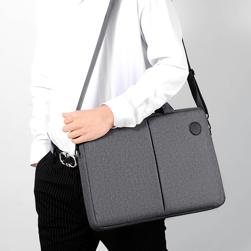 Waterproof Oxford One Shoulder Briefcase Men's Business Commuting File Lightweight Large Capacity 15.6 Inch Computer Storage Bag