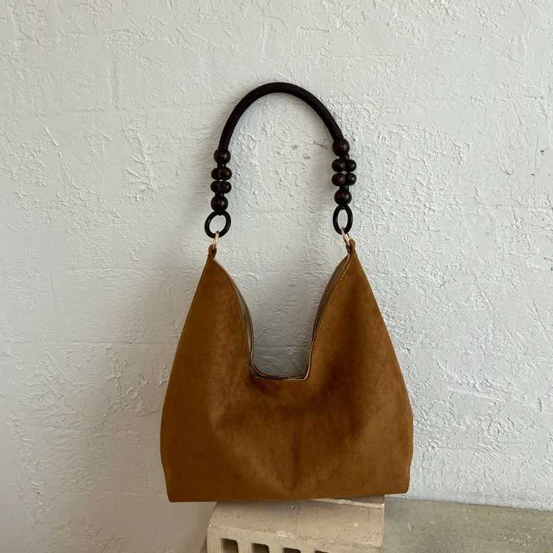 Shoulder Bags Retro Faux Suede Shoulder Bag New Large Capacity Texture Tote Bag Fashion Versatile Simple Solid Color Underarm Bag for Women X261016