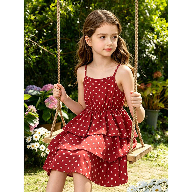 Dress Princess for Kids 4-12 Years Summer Polka Dot Cake Dress For Girls Formal Dresses Birthday Hosting Party Beh Vation S261016WLES