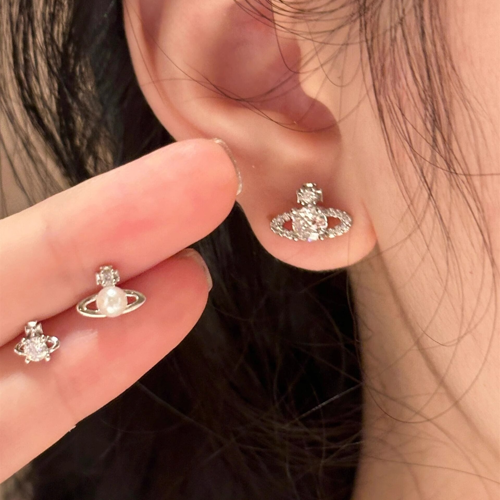 Boucles d'oreilles en perles de Zircon pour femmes, nouvelles boucles d'oreilles populaires et exquises, 2024
