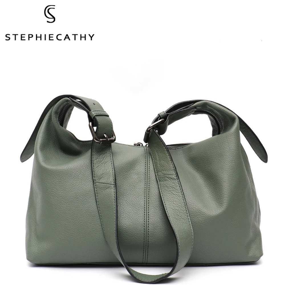 Shoulder Bags SC Luxury Women Cowhide Crossbody Bag Large Casual Shoulder Purse Wide Strap Handbag Female Daily 100% Genuine Leather Hobo Sack X2610