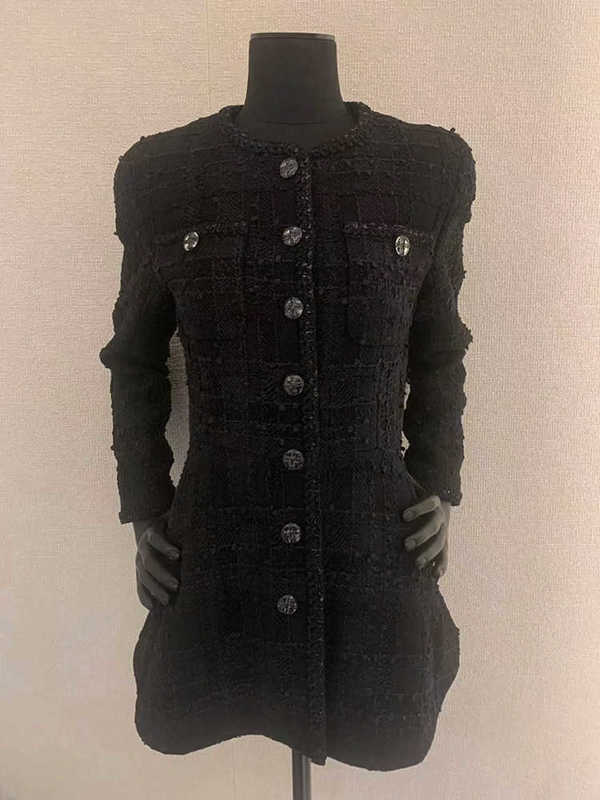 designer Basic Casual Dresses spring new Frenchstyle tweed suit with midlength skirt and jacket exuding elegant and sophisticated aura featuring fit