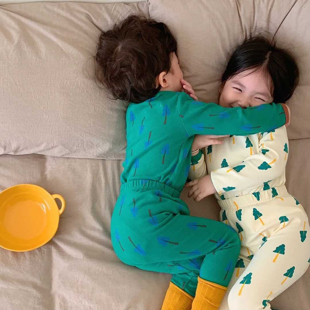 Pajamas Soft Cotton Kids Pajama Sets 2024 Children's He Clothing Set Spring Autumn New Korean Girls Boys Pajamas Spwear HewearW261019